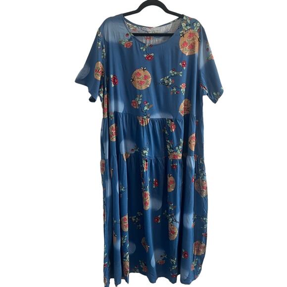 NWT YESNO XXL Women Loose Bohemian Floral Dress with Pockets  Long Maxi Dess - Picture 5 of 7